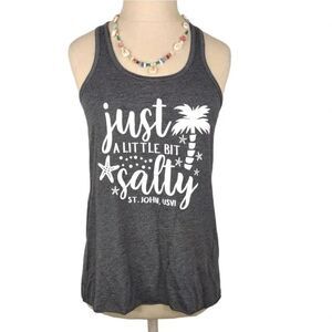 St John USVI Just a little bit Salty Gray Tank Top size XS